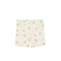 Organic Cotton Everyday Bike Short - Goldie Bouquet Egret Childrens Short from Jamie Kay NZ