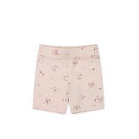 Organic Cotton Everyday Bike Short - Petite Fleur Soft Peony Childrens Short from Jamie Kay NZ