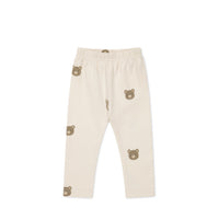 Organic Cotton Everyday Legging - Bobbie Bear Tofu Childrens Legging from Jamie Kay NZ