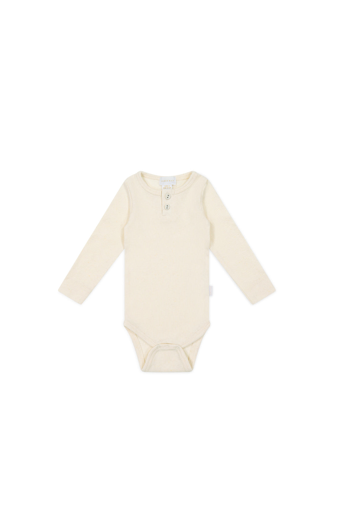 Organic Cotton Fine Rib Long Sleeve Bodysuit - Lily Fleck Childrens Bodysuit from Jamie Kay NZ