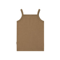 Organic Cotton Fine Rib Singlet - Caramel Childrens Singlet from Jamie Kay NZ