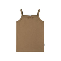 Organic Cotton Fine Rib Singlet - Caramel Childrens Singlet from Jamie Kay NZ