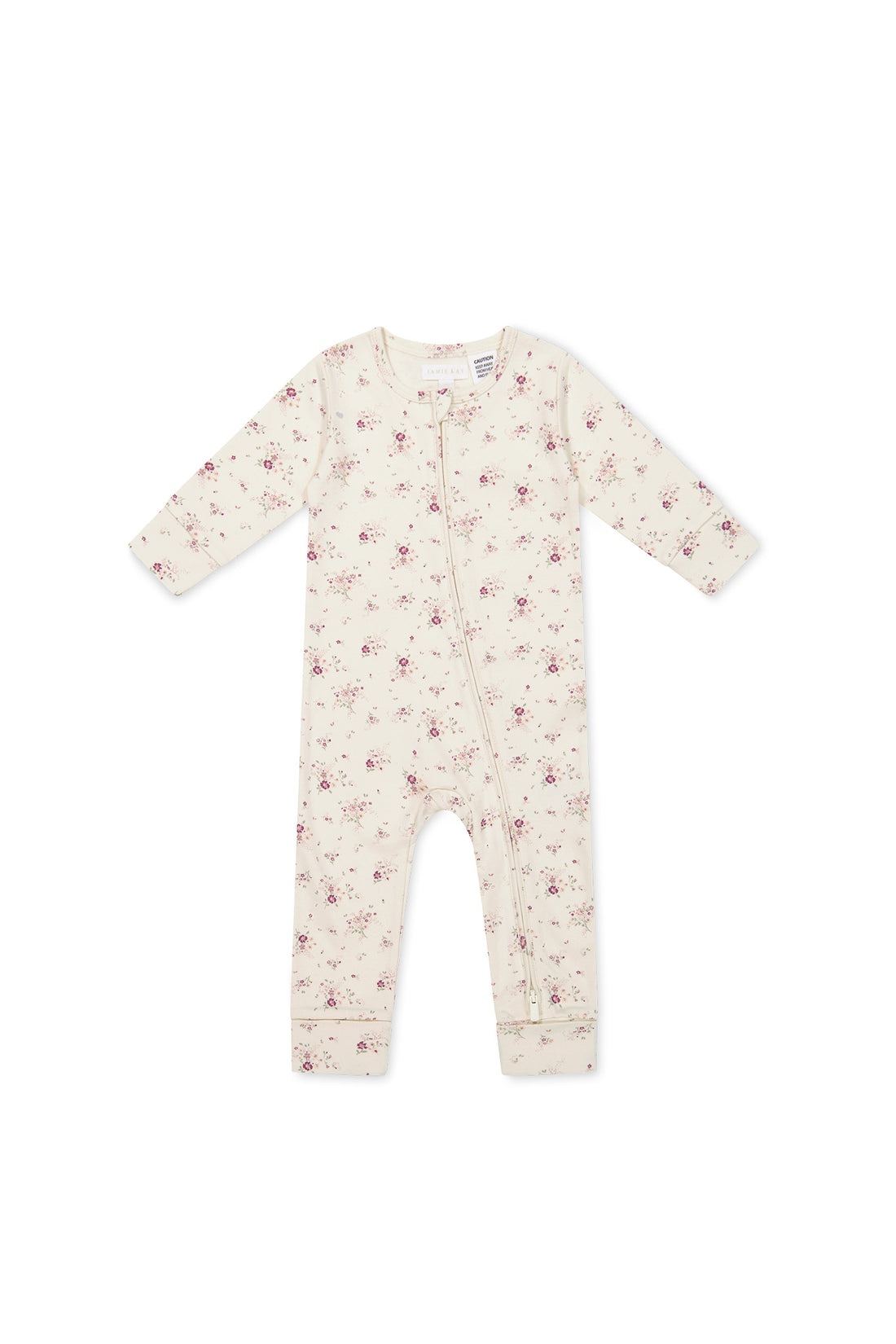 Organic Cotton Frankie Onepiece - Sweet William Floral Natural Childrens Onepiece from Jamie Kay NZ