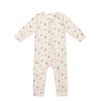 Organic Cotton Frankie Onepiece - Sweet William Floral Natural Childrens Onepiece from Jamie Kay NZ