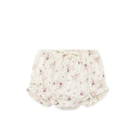 Organic Cotton Frill Bloomer - Sweet William Floral Natural Childrens Bloomer from Jamie Kay NZ