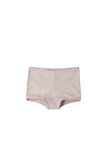 Organic Cotton Girls Shortie - Addie Lilac Childrens Underwear from Jamie Kay NZ