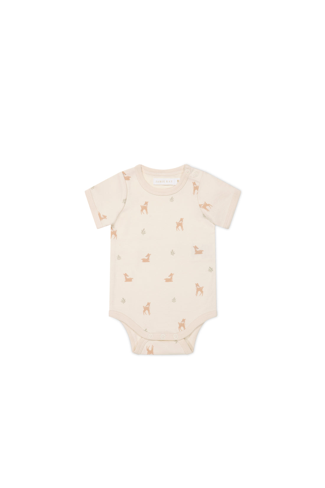 Organic Cotton Hudson Short Sleeve Bodysuit - Fable Deer Cloud Childrens Bodysuit from Jamie Kay NZ