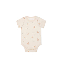 Organic Cotton Hudson Short Sleeve Bodysuit - Fable Deer Cloud Childrens Bodysuit from Jamie Kay NZ