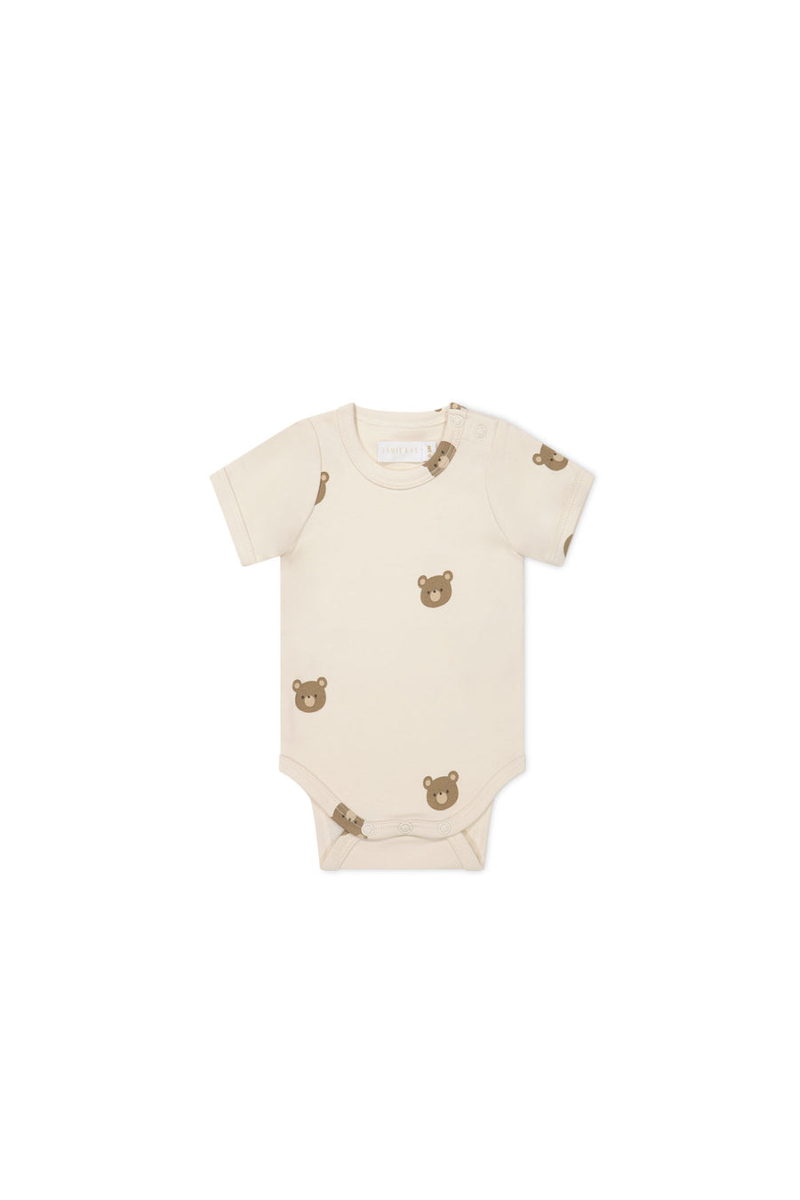 Organic Cotton Hudson Short Sleeve Bodysuit - Bobbie Bear Tofu Childrens Bodysuit from Jamie Kay NZ