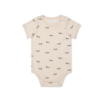 Organic Cotton Hudson Short Sleeve Bodysuit - Cosy Basil Cloud Childrens Bodysuit from Jamie Kay NZ