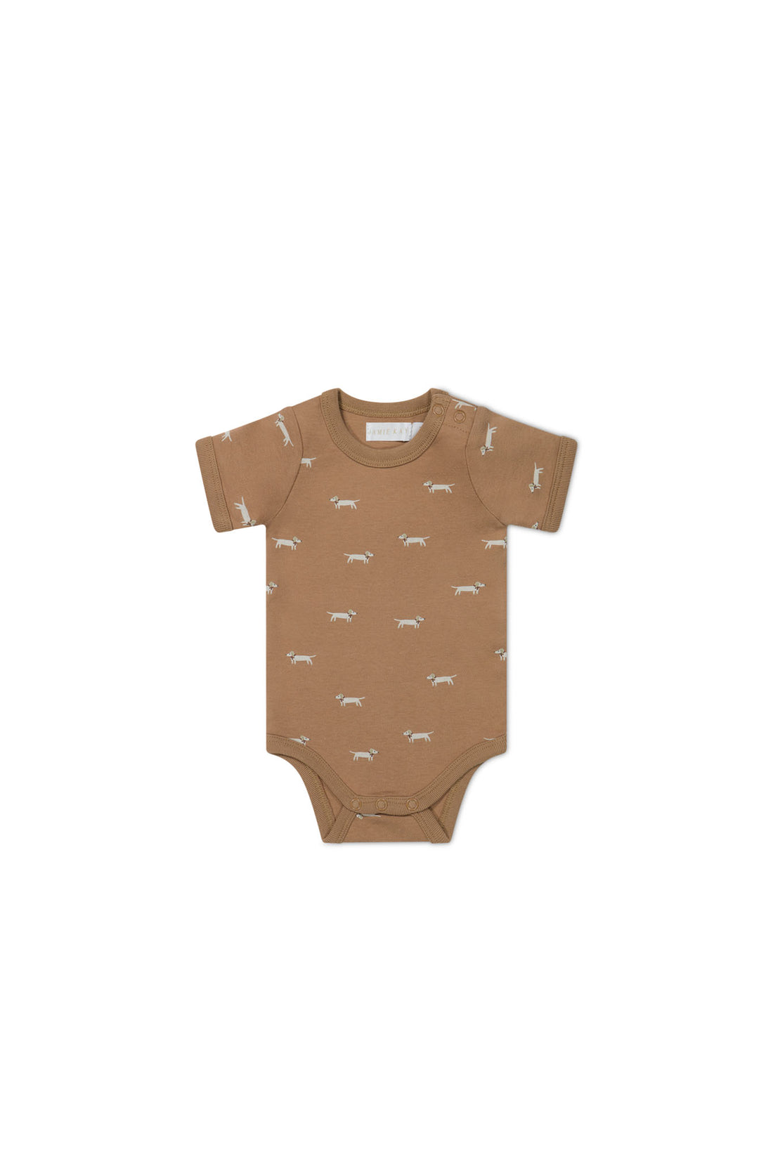 Organic Cotton Hudson Short Sleeve Bodysuit - Cosy Basil Spiced Childrens Bodysuit from Jamie Kay NZ