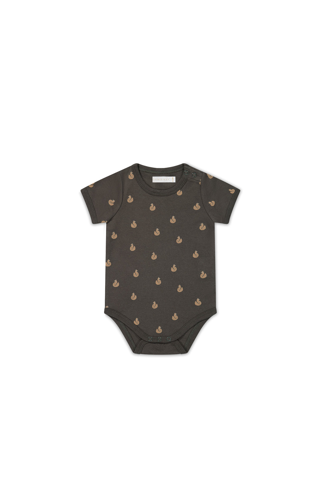 Organic Cotton Hudson Short Sleeve Bodysuit - Fox Cubs Wolf Childrens Bodysuit from Jamie Kay NZ