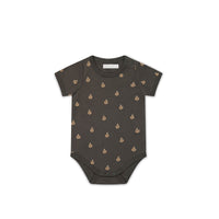 Organic Cotton Hudson Short Sleeve Bodysuit - Fox Cubs Wolf Childrens Bodysuit from Jamie Kay NZ