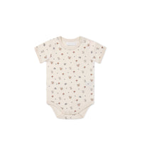 Organic Cotton Hudson Short Sleeve Bodysuit - Woodland Friends Childrens Bodysuit from Jamie Kay NZ