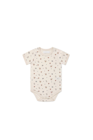 Organic Cotton Hudson Short Sleeve Bodysuit - Woodland Friends Childrens Bodysuit from Jamie Kay NZ