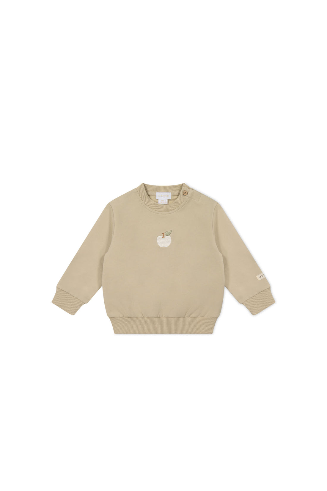 Organic Cotton Jalen Oversized Jumper - Biscuit Fresh Apple Childrens Sweatshirting from Jamie Kay NZ