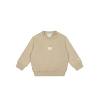 Organic Cotton Jalen Oversized Jumper - Biscuit Fresh Apple Childrens Sweatshirting from Jamie Kay NZ