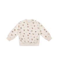 Organic Cotton Jalen Oversized Jumper - Woodland Friends Childrens Top from Jamie Kay NZ