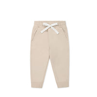 Organic Cotton Jalen Track Pant - Soft Sand Childrens Pant from Jamie Kay NZ