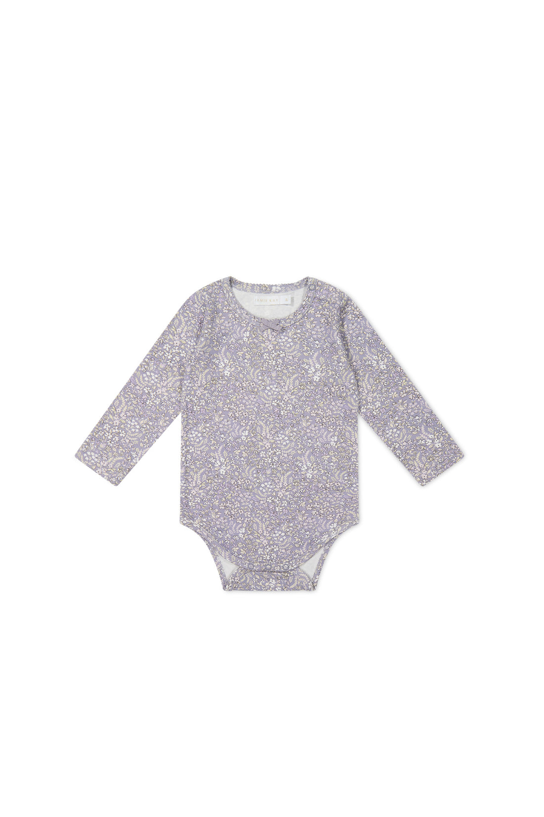 Organic Cotton Long Sleeve Bodysuit - April Lilac Childrens Bodysuit from Jamie Kay NZ