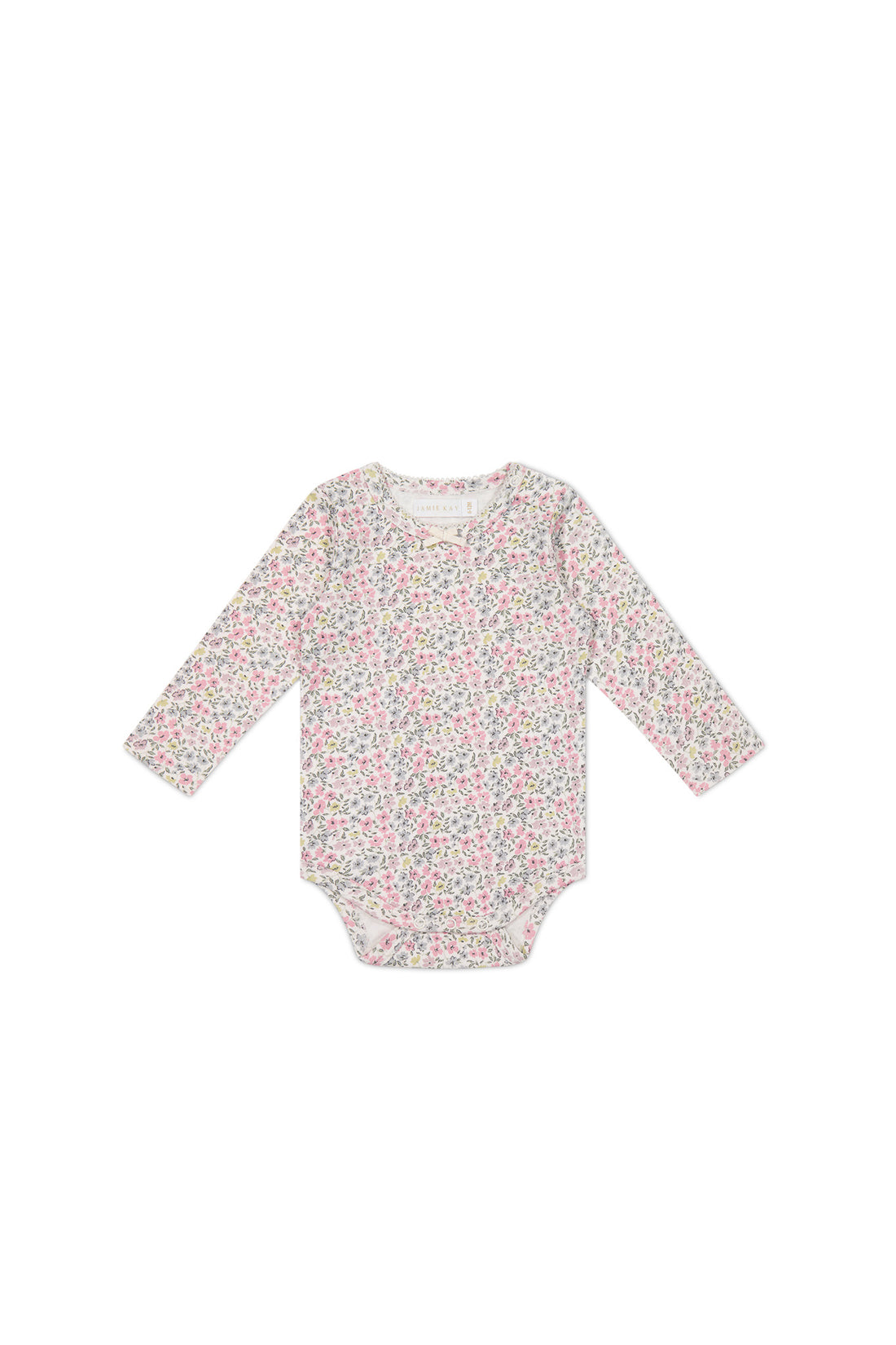 Organic Cotton Long Sleeve Bodysuit - Fifi Mini Slightly Pink Childrens Bodysuit from Jamie Kay NZ