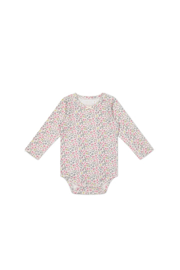 Organic Cotton Long Sleeve Bodysuit - Fifi Mini Slightly Pink Childrens Bodysuit from Jamie Kay NZ