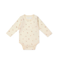 Organic Cotton Long Sleeve Bodysuit - Meredith Egret Childrens Bodysuit from Jamie Kay NZ