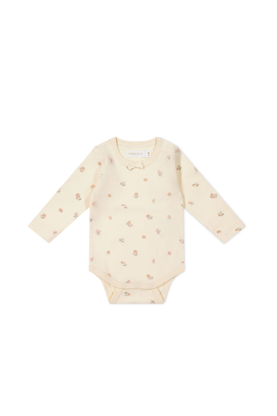 Organic Cotton Long Sleeve Bodysuit - Meredith Egret Childrens Bodysuit from Jamie Kay NZ