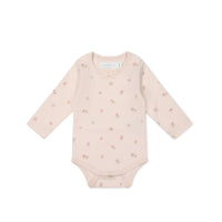 Organic Cotton Long Sleeve Bodysuit - Meredith Morganite Childrens Bodysuit from Jamie Kay NZ