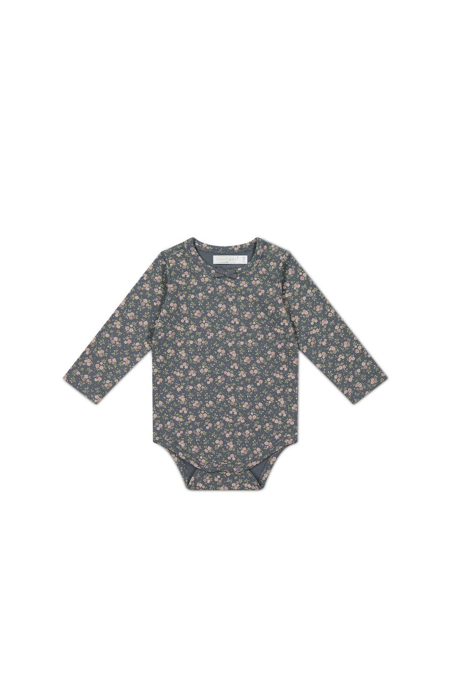 Organic Cotton Long Sleeve Bodysuit - Rosalie Floral Lava Childrens Bodysuit from Jamie Kay NZ