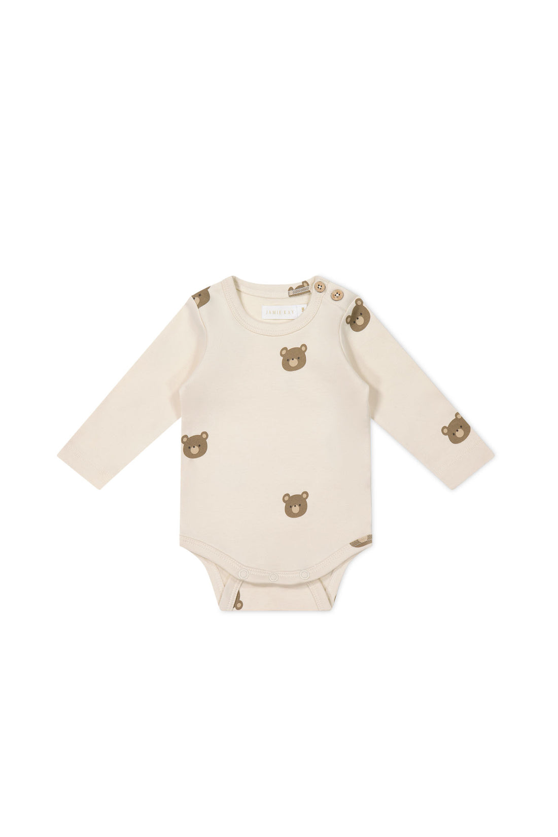 Organic Cotton Fernley Bodysuit - Bobbie Bear Tofu Childrens Bodysuit from Jamie Kay NZ