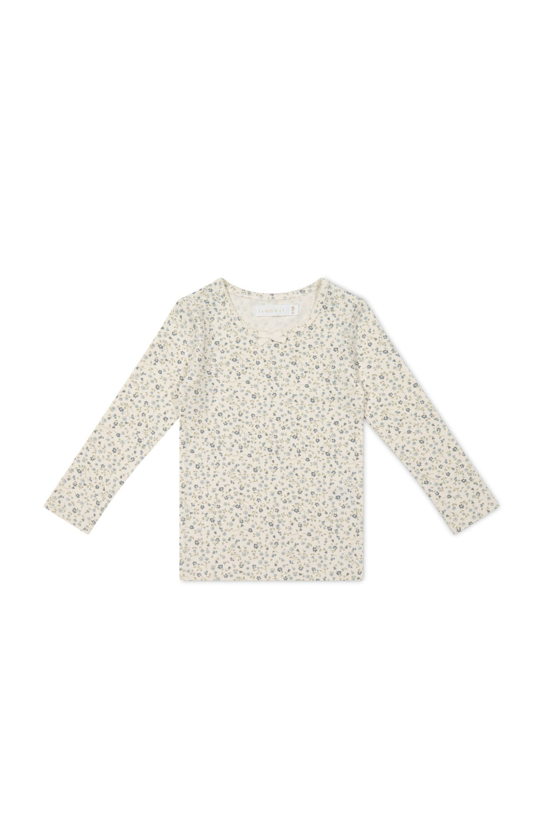 Organic Cotton Long Sleeve Top - Dainty Egret Blues Childrens Top from Jamie Kay NZ