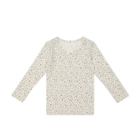 Organic Cotton Long Sleeve Top - Dainty Egret Blues Childrens Top from Jamie Kay NZ