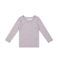 Organic Cotton Long Sleeve Top - Lulu Bloom Iris Childrens Top from Jamie Kay NZ