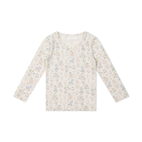 Organic Cotton Long Sleeve Top - Moons Garden Lavender Childrens Top from Jamie Kay NZ