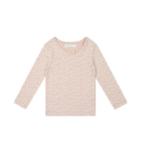 Organic Cotton Long Sleeve Top - Rosalie Field Rose Childrens Top from Jamie Kay NZ