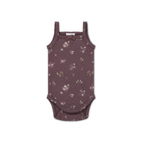 Organic Cotton Modal Bridget Singlet Bodysuit - Petite Fleur Childrens Bodysuit from Jamie Kay NZ