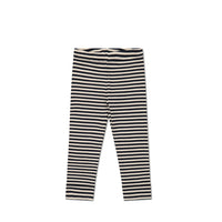 Organic Cotton Modal Everyday Legging - Narrow Stripe Constellation/Soft Clay Childrens Legging from Jamie Kay NZ