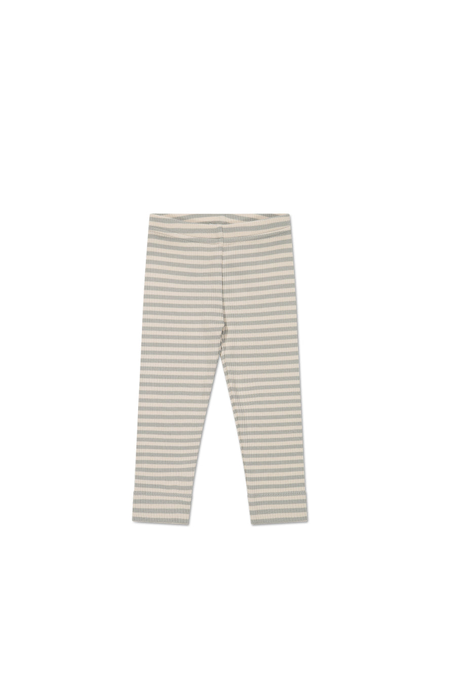 Organic Cotton Modal Everyday Legging - Narrow Stripe Willow/Soft Clay Childrens Legging from Jamie Kay NZ