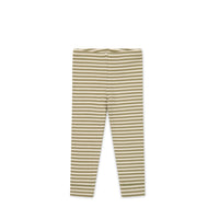 Organic Cotton Modal Everyday Legging - Narrow Stripe Oak/Soft Clay Childrens Legging from Jamie Kay NZ