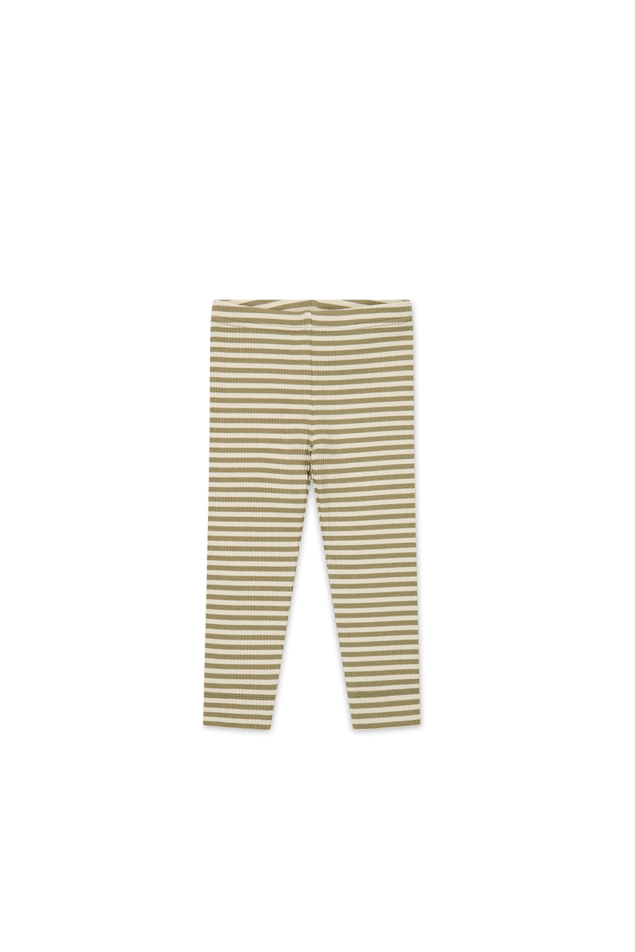 Organic Cotton Modal Everyday Legging - Narrow Stripe Oak/Soft Clay Childrens Legging from Jamie Kay NZ