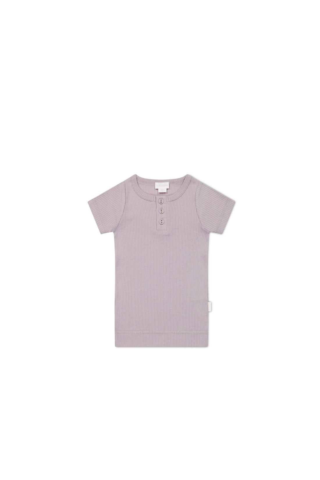 Organic Cotton Modal Henley Tee - Heather Haze Childrens Top from Jamie Kay NZ