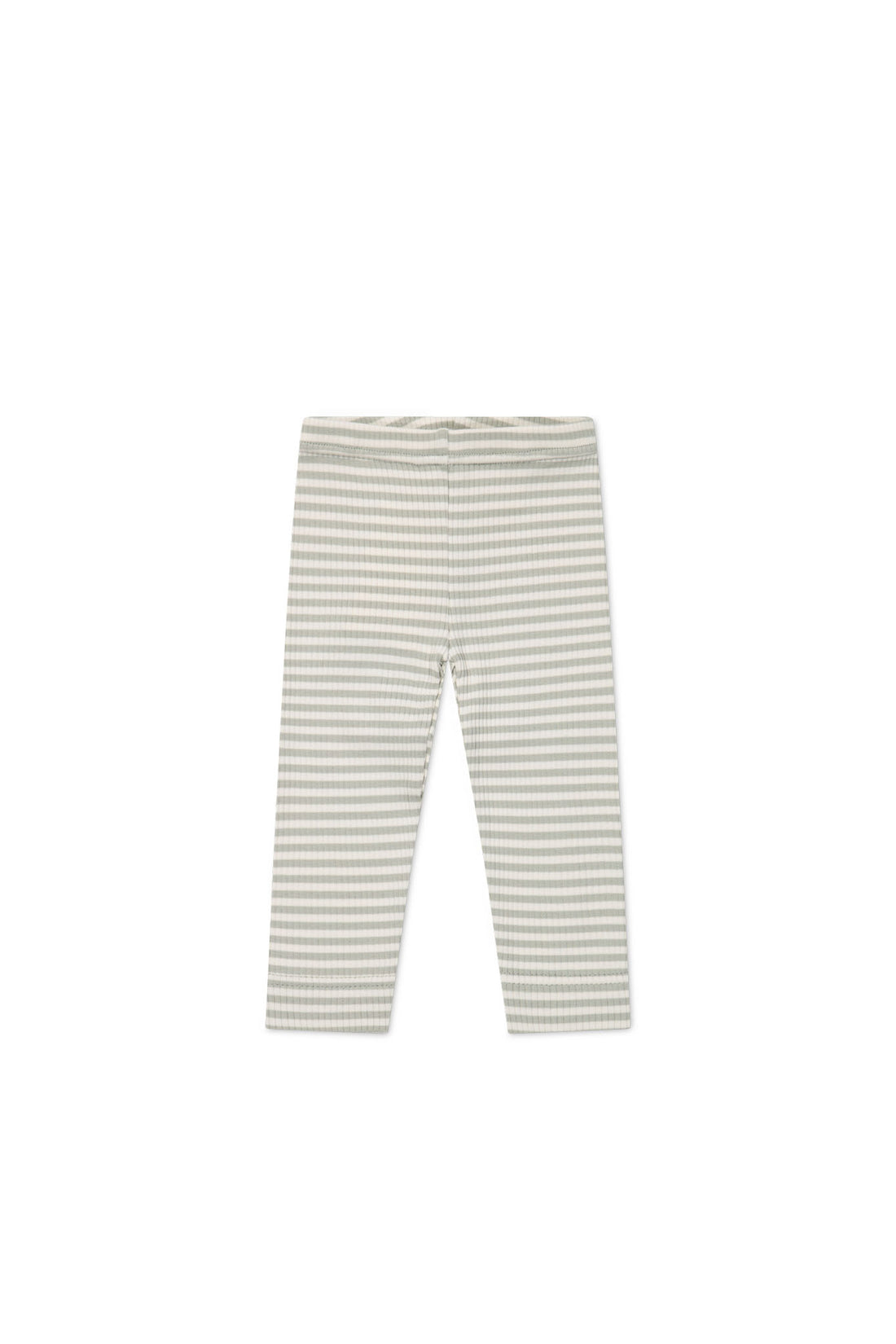 Organic Cotton Modal Everyday Legging - Narrow Stripe Moss/Cloud Childrens Legging from Jamie Kay NZ