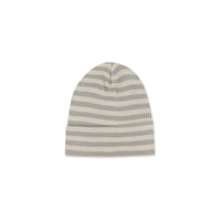 Organic Cotton Modal Lennon Beanie - Narrow Stripe Willow/Soft Clay Childrens Hat from Jamie Kay NZ