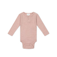 Organic Cotton Modal Long Sleeve Bodysuit - Peony Marle Childrens Bodysuit from Jamie Kay NZ