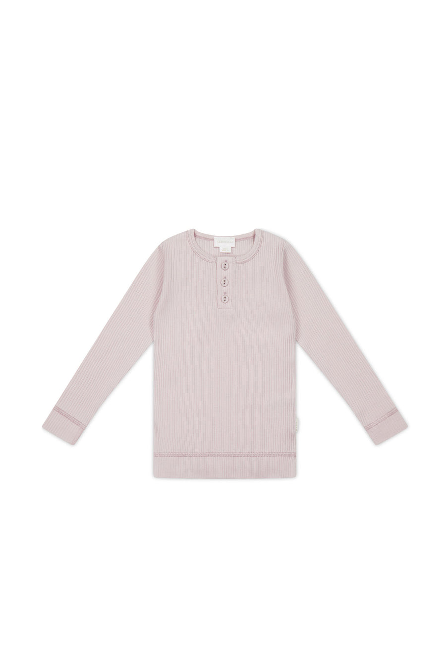 Organic Cotton Modal Long Sleeve Henley - Violet Tint Childrens Top from Jamie Kay NZ