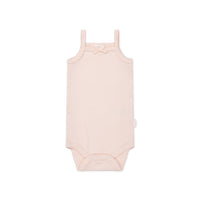 Organic Cotton Modal Singlet Bodysuit - Dainty Pink Childrens Bodysuit from Jamie Kay NZ