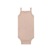 Organic Cotton Modal Singlet Bodysuit - Dusky Rose Marle Childrens Bodysuit from Jamie Kay NZ