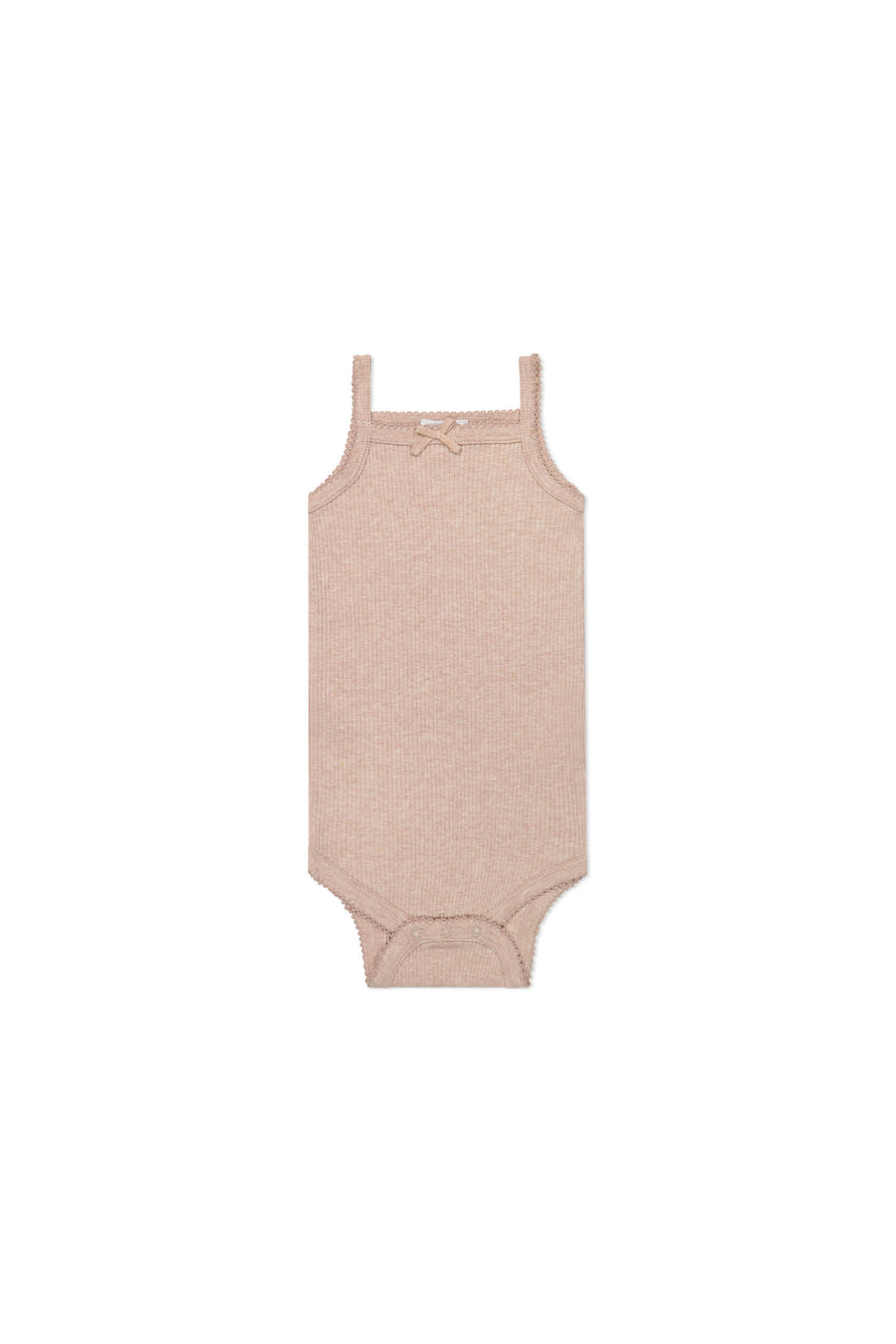 Organic Cotton Modal Singlet Bodysuit - Dusky Rose Marle Childrens Bodysuit from Jamie Kay NZ