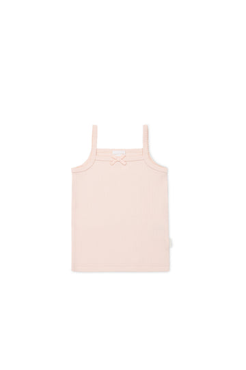 Organic Cotton Modal Singlet - Dainty Pink Childrens Singlet from Jamie Kay NZ